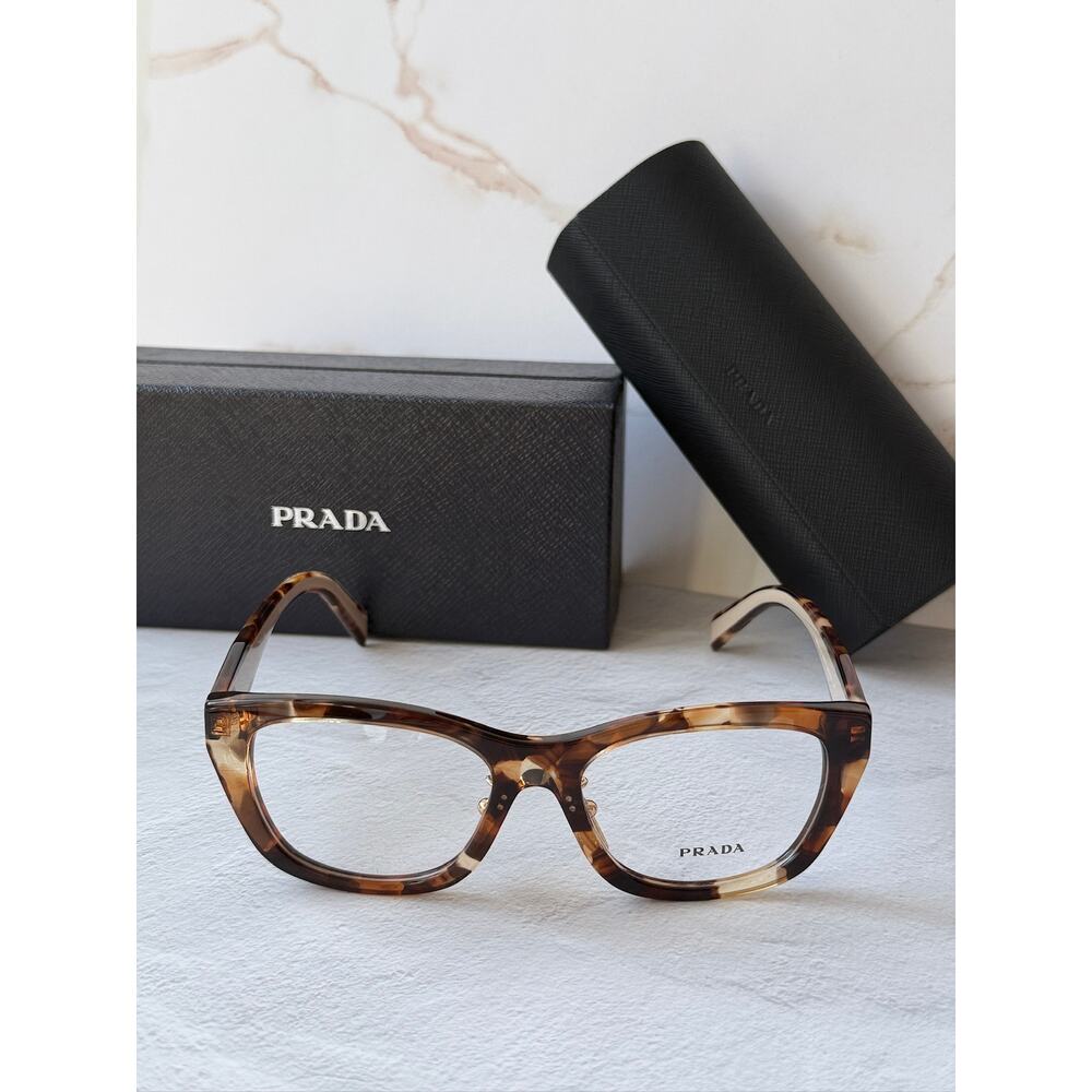 NEW Prada PR B11VD Tortoise Brown Cat Eye Eyeglasses Frames - Picture 4 of 6